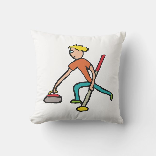 Curling Throw Pillow (Front)