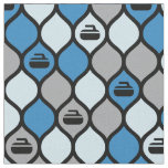 Curling Tile Fabric - Blue/Grey