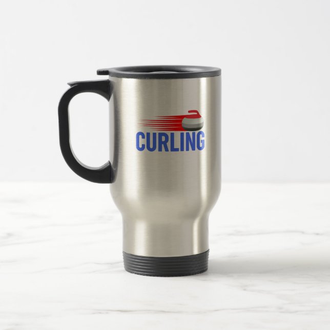 Curling Travel Mug (Left)