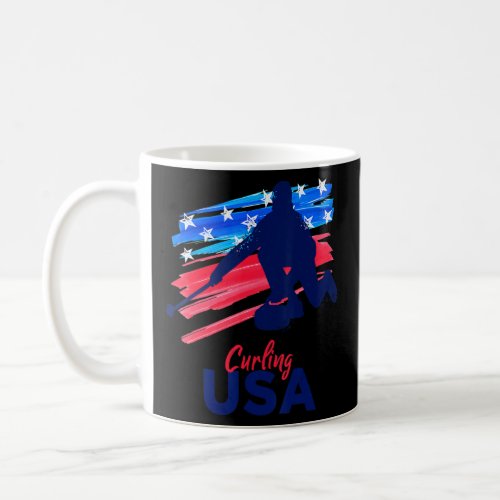 Curling Usa Support The Team T Usa Flag Curl Clean Coffee Mug