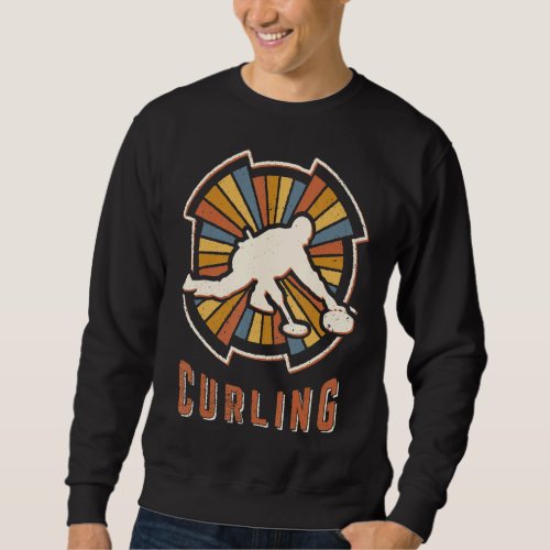 Curling Vintage Classic Retro Sport Love Sweatshirt