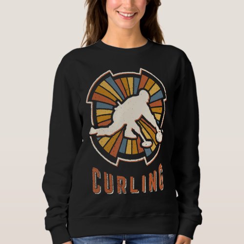 Curling Vintage Classic Retro Sport Love Sweatshirt