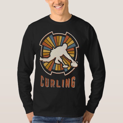 Curling Vintage Classic Retro Sport Love T_Shirt