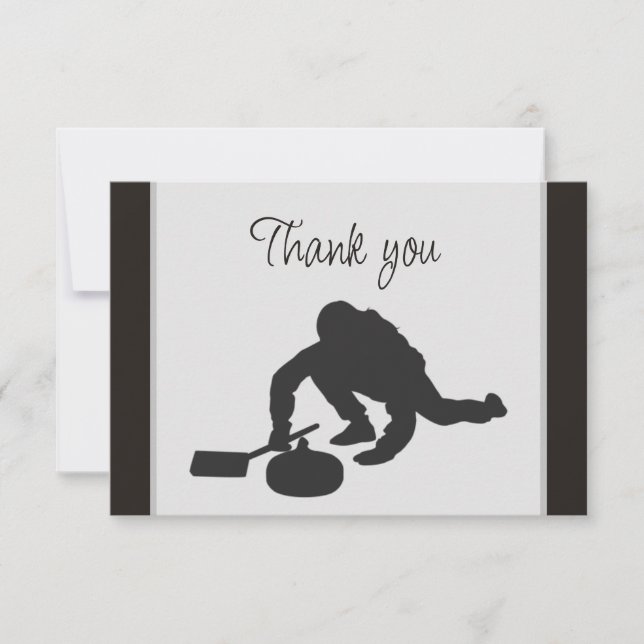 Curling  Volunteer Helper Thank You Card (Front)