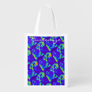 curling waves Thunder_Cove blue/green Reusable Grocery Bag