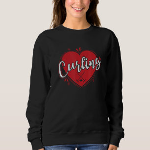 Curling With a Heart Winter Sports Sweatshirt