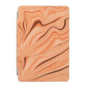 Curlings in tones of orange, curved brown cylinder iPad mini cover