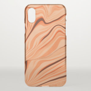 Curlings in tones of orange, curved brown cylinder iPhone x case