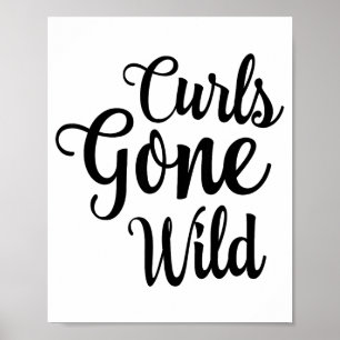 Curls Gone Wild Curly Hair Don't Care Poster
