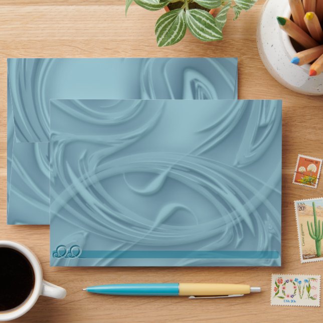 Curls Over Blue Envelope (Desk)