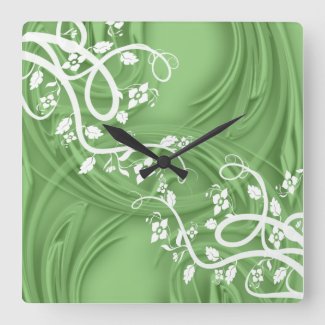 Curls Over Green With Filigree Floral She Shed