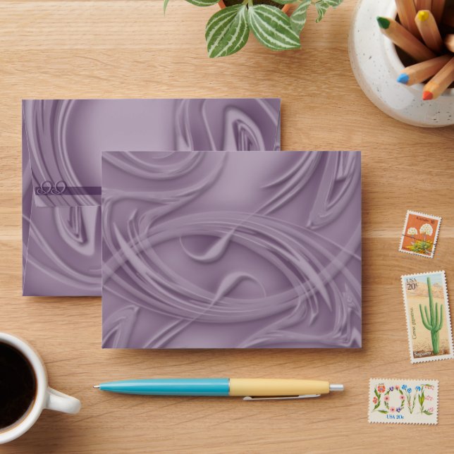 Curls Over Purple Envelope (Desk)
