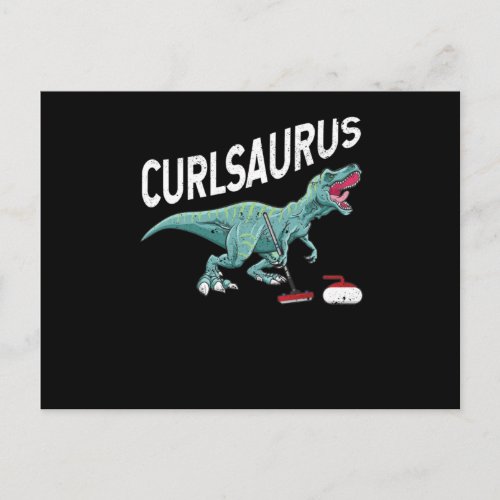 Curlsaurus Curling Saurus Dinosaur Curling Iron Postcard