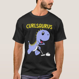 Curlsaurus Dinosaur Curling Sport Costume T-Shirt