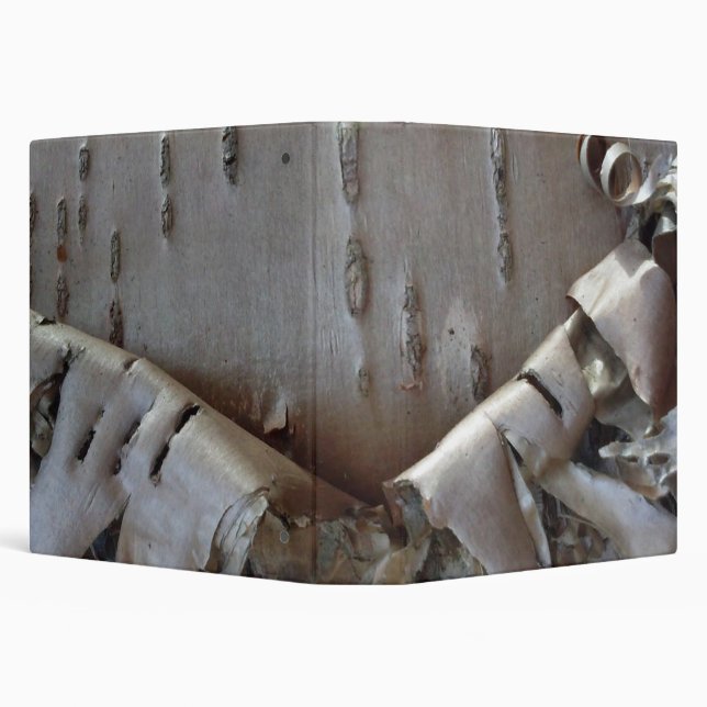Curly Birch Bark Tree Rustic 3 Ring Binder (Background)