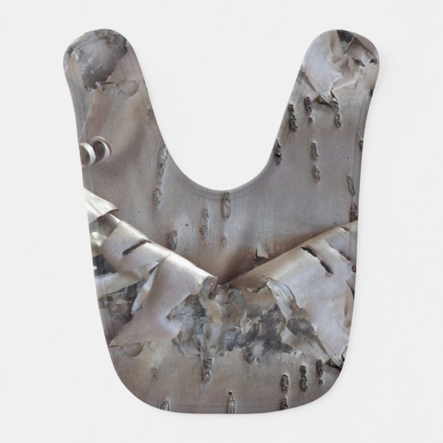 Curly Birch Bark Tree Rustic Baby Bib (Front)