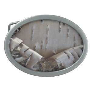 Curly Birch Bark Tree Rustic Belt Buckle