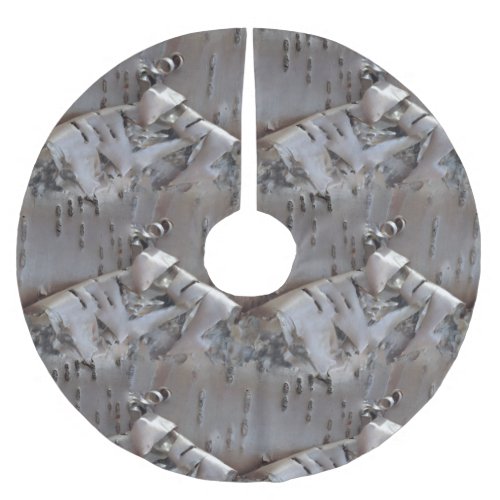 Curly Birch Bark Tree Rustic Brushed Polyester Tree Skirt