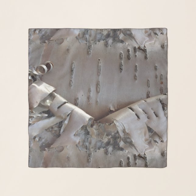 Curly Birch Bark Tree Rustic Chiffon Scarf (Front)