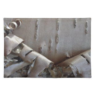 Curly Birch Bark Tree Rustic Cloth Placemat