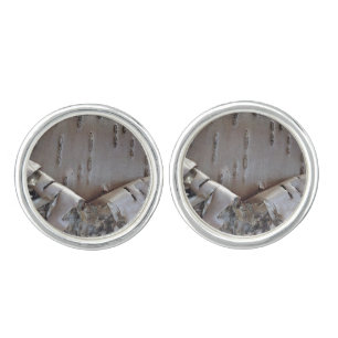 Curly Birch Bark Tree Rustic Cufflinks
