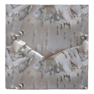 Curly Birch Bark Tree Rustic Duvet Cover