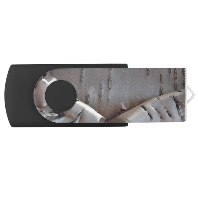 Curly Birch Bark Tree Rustic Flash Drive (Front)