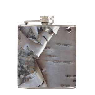 Curly Birch Bark Tree Rustic Flask