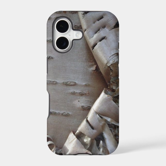 Curly Birch Bark Tree Rustic iPhone Case (Back)