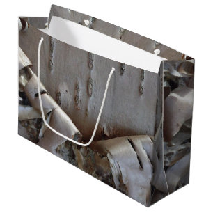 Curly Birch Bark Tree Rustic Large Gift Bag