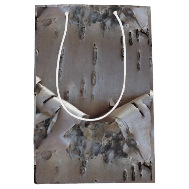 Curly Birch Bark Tree Rustic Medium Gift Bag (Front)