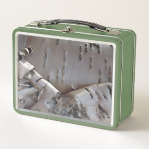 Curly Birch Bark Tree Rustic Metal Lunch Box
