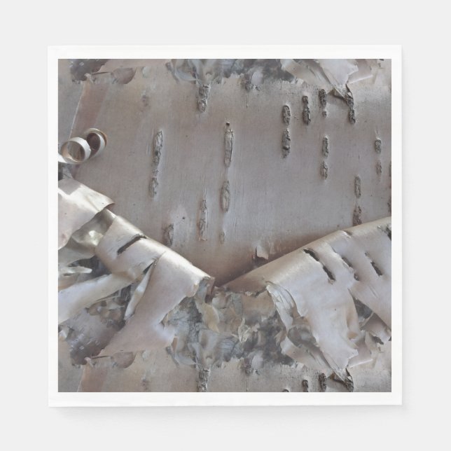 Curly Birch Bark Tree Rustic Napkins (Front)