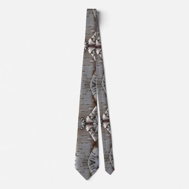 Curly Birch Bark Tree Rustic Neck Tie (Front)