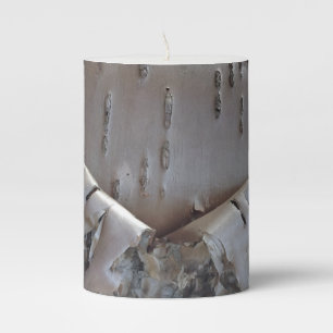 Curly Birch Bark Tree Rustic Pillar Candle