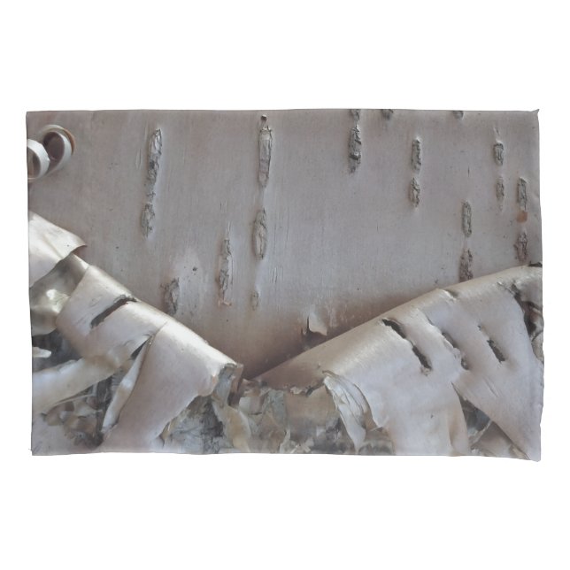 Curly Birch Bark Tree Rustic Pillow Case (Front)