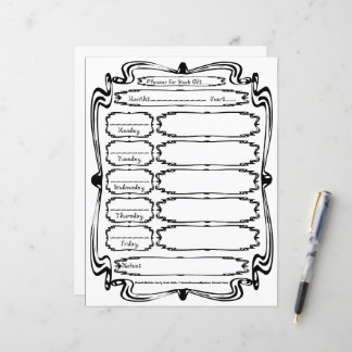 Curly Bracket Fabric Font 5 Day Weekly Planner