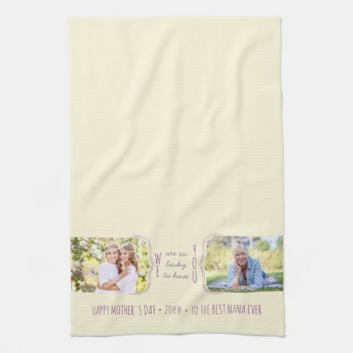 Curly Brackets 2 Photo Editable Occasion Kitchen Towel