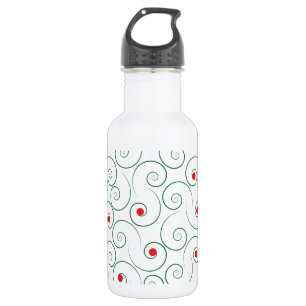 Curly Christmas Tree White Water Bottle