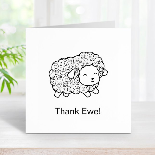 Curly Coat Thank Ewe (You) Sheep Rubber Stamp (Creator Uploaded)