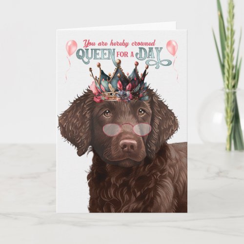 Curly Coated Retreiver Queen Day Funny Birthday Card