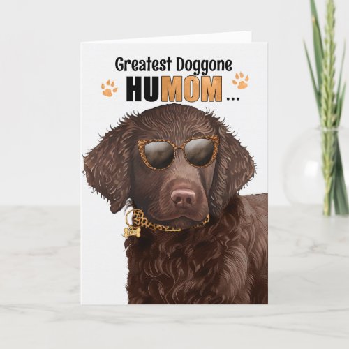 Curly Coated Retrieve Best HuMOM Ever Mothers Day Holiday Card