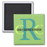 Curly Coated Retriever Breed Monogram Magnet