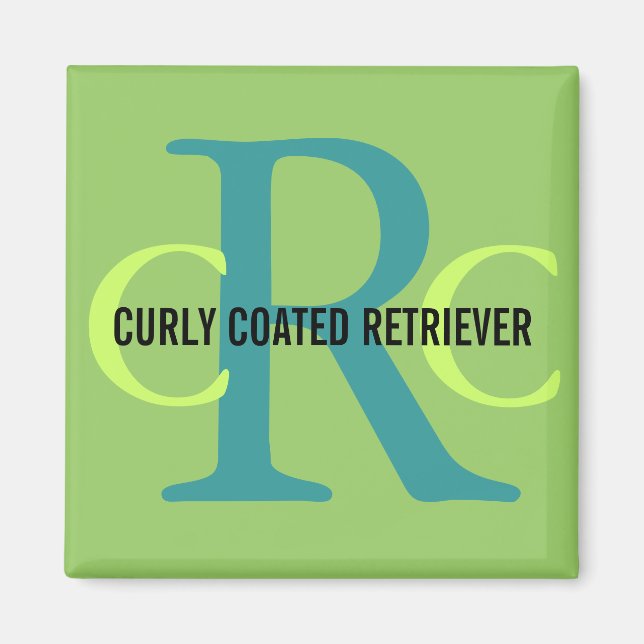 Curly Coated Retriever Breed Monogram Magnet (Front)