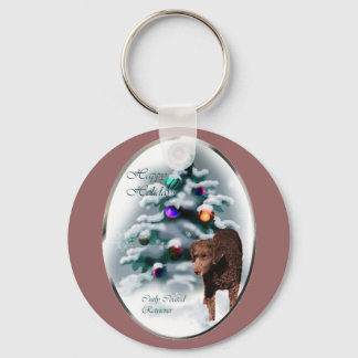 Curly Coated Retriever Christmas Gifts Keychain