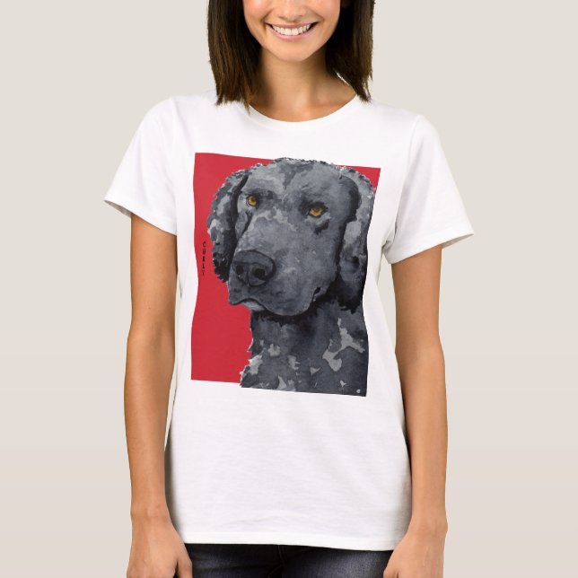 Curly-Coated Retriever Color Block T-Shirt (Front)