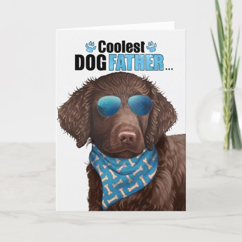 Curly Coated Retriever Coolest Dad Fathers Day Holiday Card