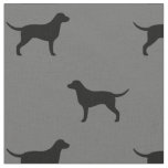 Curly Coated Retriever Dog Silhouettes Patterned Fabric