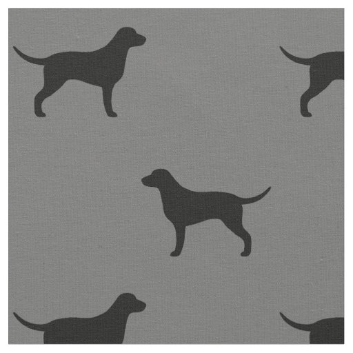 Curly Coated Retriever Dog Silhouettes Patterned Fabric