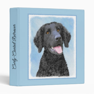 Curly-Coated Retriever Painting - Original Dog Art 3 Ring Binder